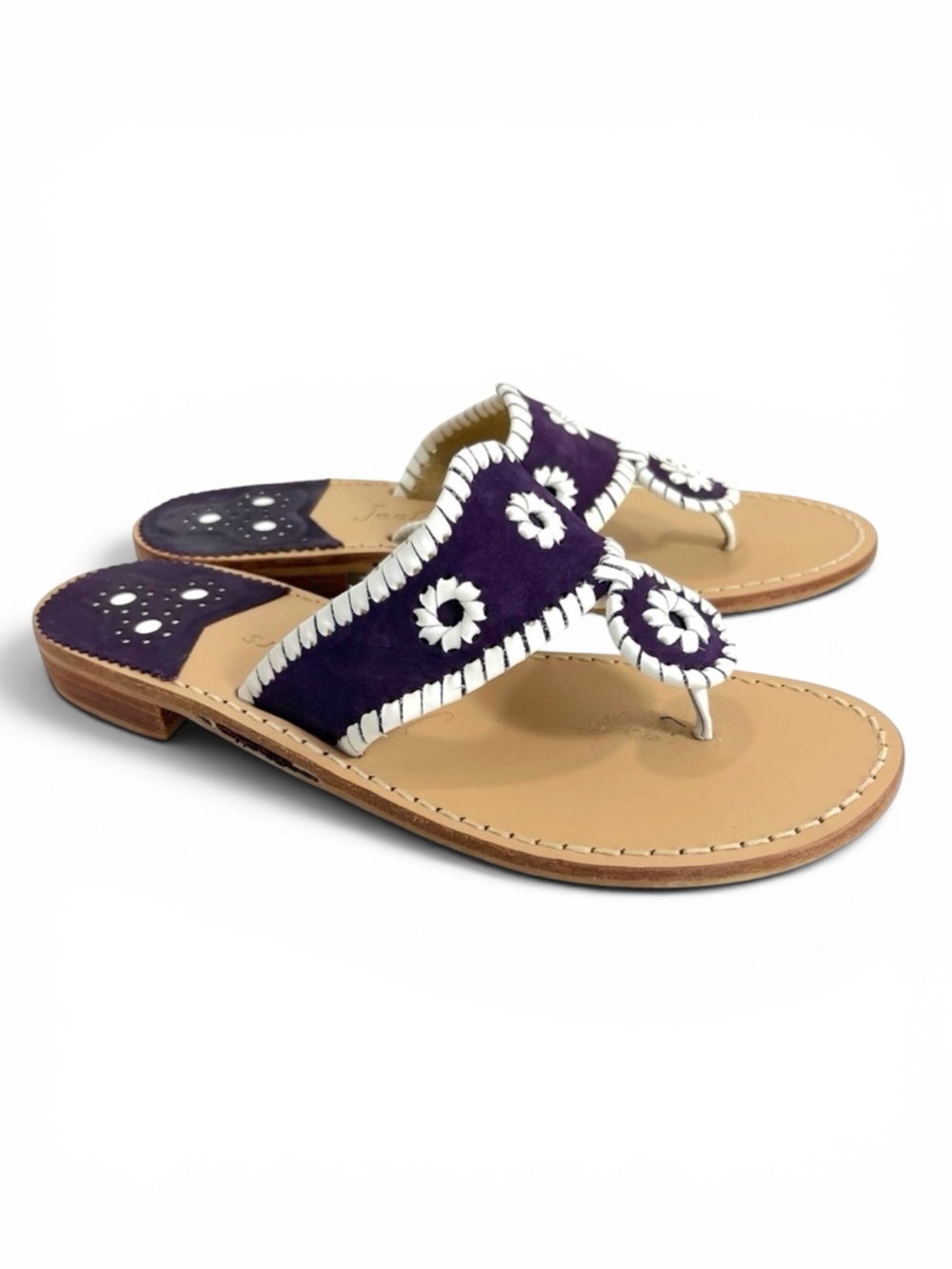 JACK ROGERS NAVAJO SANDALS In PLUM PURPLE & WHITE